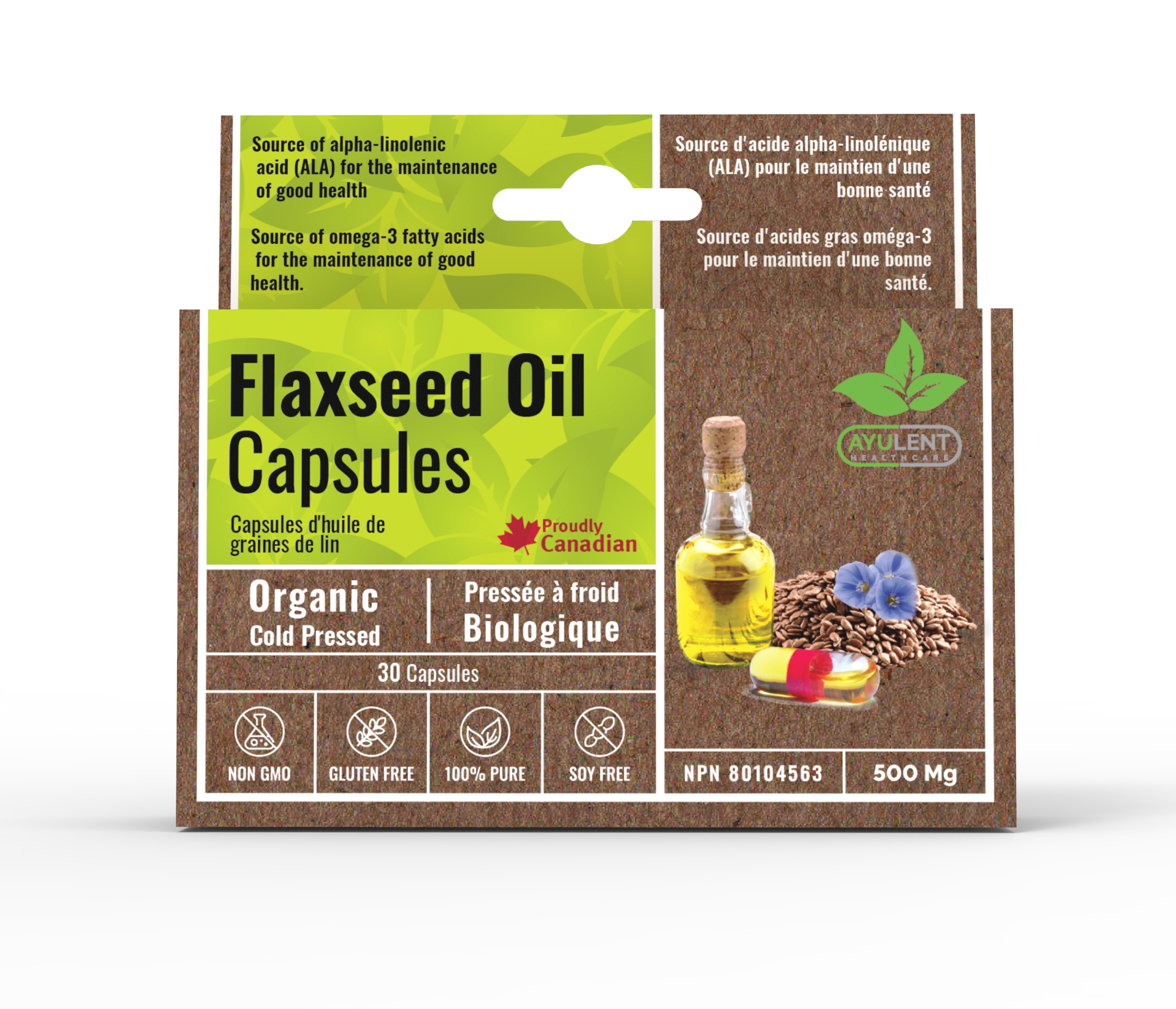 Flax Seed Oil Capsules Ayulent Healthcare LLC